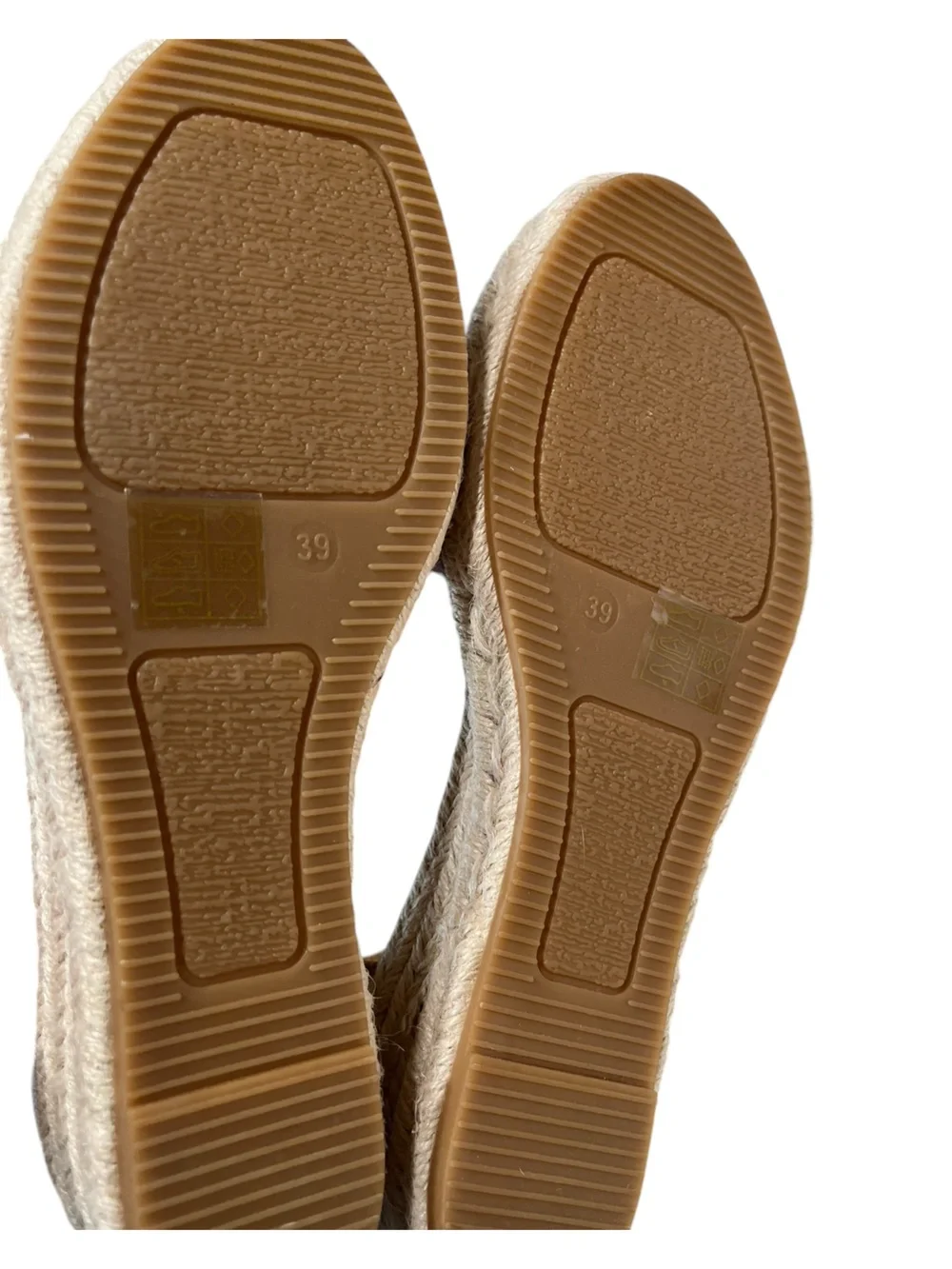 Espadrille Tan Wedge Sandal with Strap - Size 8.5